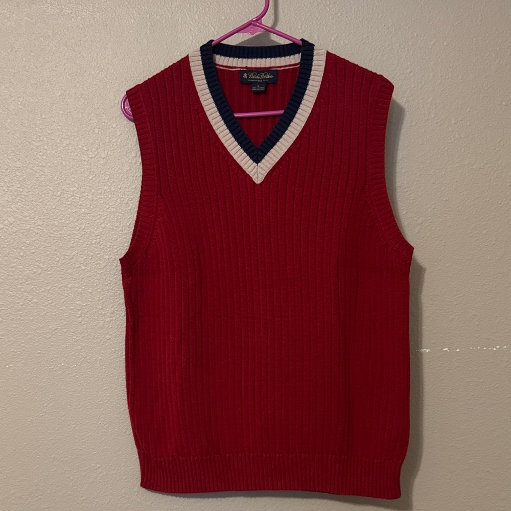 Brooks Brothers Red V-Neck Sweater Vest